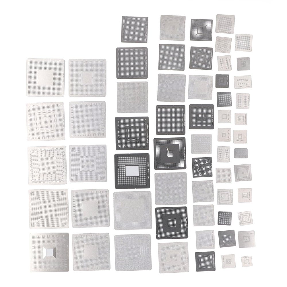 60 Pcs BGA Reballing Stencils, Stainless Steel Kit for Computer Chip Repair, Versatile, User Friendly Design, Stable Structure, Compatible with Various Devices
