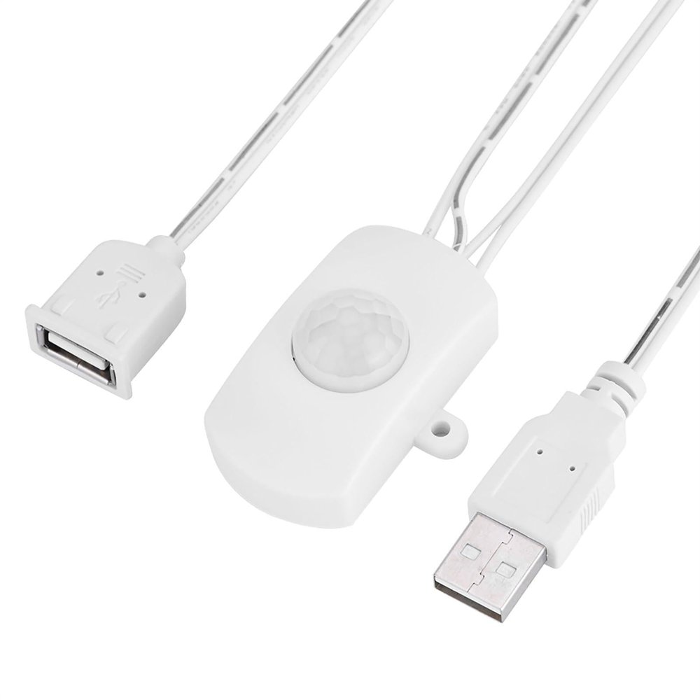 aqxreight PIR Motion for LED Strip 5-24V DC Automatic Lighting Control with USB Interface White