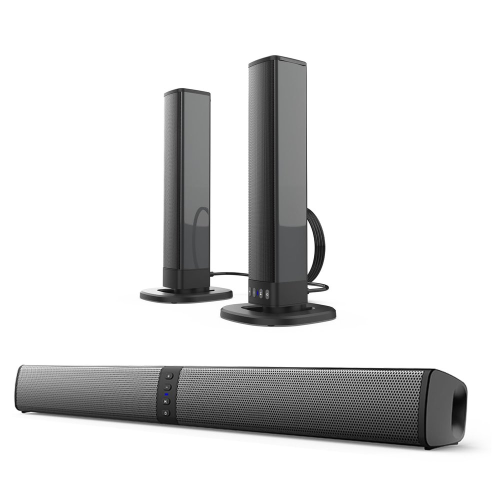 Miraitech Sound Bar, SoundBar for Smart TV with 5.0 Bluetooth, 2 in 1 Detachable Surround Sound System, Sound Bar TV Speakers with 3D Surround Bass Effect, Home Audio Surround Sound System for TV