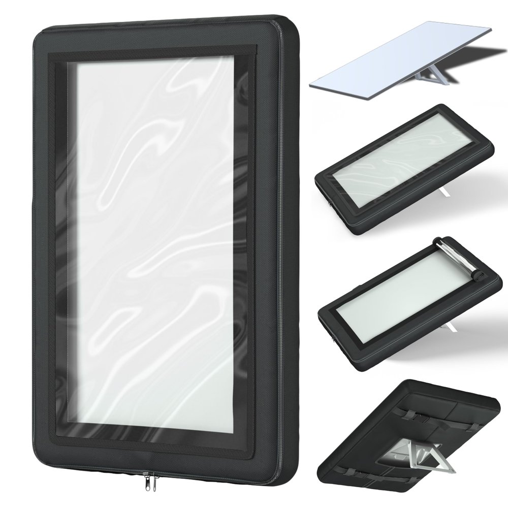 Protector for Starlink Gen3 Cover, Satellite Dish Accessories, Transparent PVC Material+900D Fabric, Weather-Resistant, Dustproof and Waterproof, for Maximum Signal Performance & Durability, Black