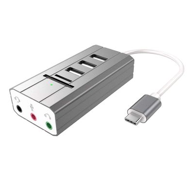 CZCZC Multi-Port Lightweight Docking Station Practical Converter Compact Exterior Sound Card Reader Portable USB Hub