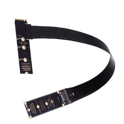Sintech M.2 NVME Extender,NGFF M-Key PCIe SSD Extention Card with Angled Soft-PCB Cable 30CMS