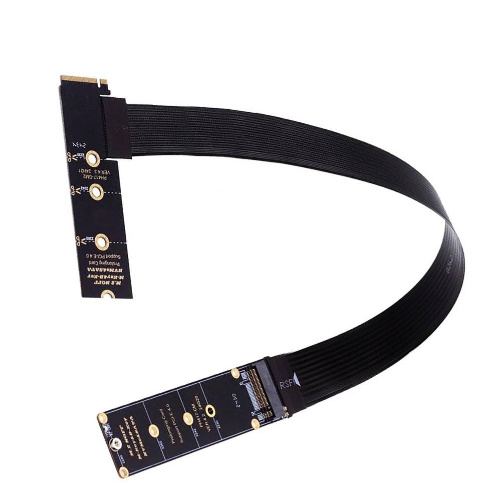 Sintech M.2 NVME Extender,NGFF M-Key PCIe SSD Extention Card with Angled Soft-PCB Cable 30CMS