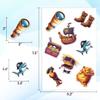 100pcs Pirate Stickers for Kids, Pirates Party Favors Waterproof Decals for Water Bottles Laptop Luggage Computer Scrapbooking Teens Adults Girls view 4