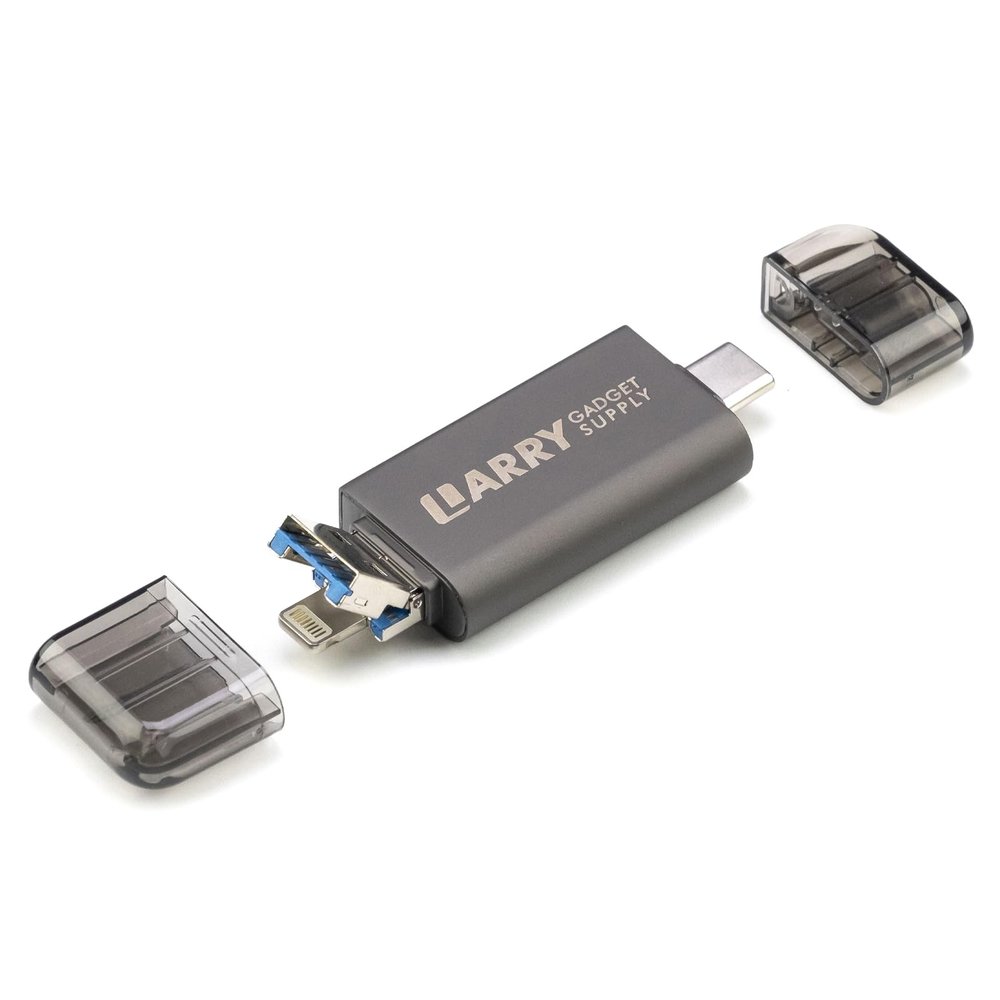 3-in-1 Lightning/USB-C/USB-A Card Reader for iPhone, iPad Pro, MacBook,PC High-Speed SD/TF Memory Card Reader, Instant Photo Transfer, No App Needed (Lightning/USB-C/USB-A)