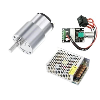 JGB37-520 DC 12V 24V Reduction Gear Motor Large Torque High Power 15kg 7RPM-960RPM 520 Gear Motor Reversed Motor(Package E,66_12V)