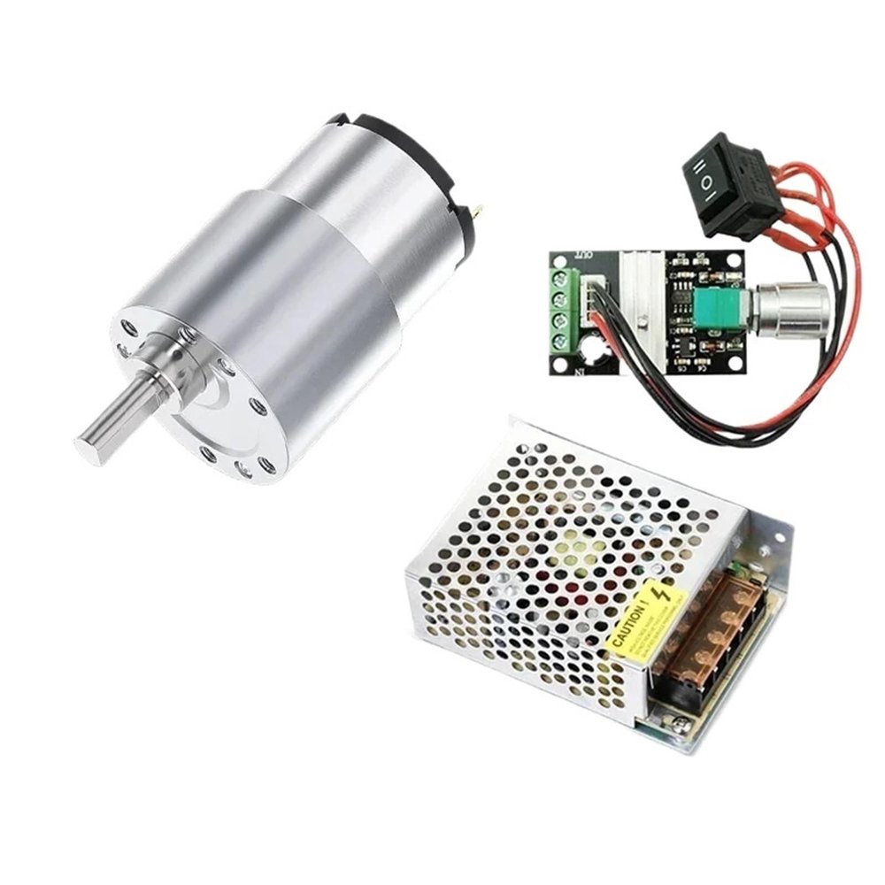 JGB37-520 DC 12V 24V Reduction Gear Motor Large Torque High Power 15kg 7RPM-960RPM 520 Gear Motor Reversed Motor(Package E,66_12V)