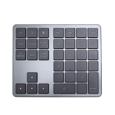 GOWENIC Bluetooth & 2.4G Cordless Numeric Keypad for Laptops, PC Computers Macbooks & Tablets, Dual Mode Portable Number Pad Rechargeable 35 Keys for, Android, & iOS (Gray Black)