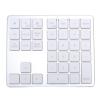 GOWENIC Bluetooth & 2.4G Cordless Numeric Keypad for Laptops, PC Computers Macbooks & Tablets, Dual Mode Portable Number Pad Rechargeable 35 Keys for, Android, & iOS (Silver White) view 1