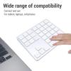 GOWENIC Bluetooth & 2.4G Cordless Numeric Keypad for Laptops, PC Computers Macbooks & Tablets, Dual Mode Portable Number Pad Rechargeable 35 Keys for, Android, & iOS (Silver White) view 3