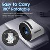 Mini Projector with WiFi and Bluetooth Built-in Apps Smart Projector Support 4K 1080P FHD 180 Adjustable Auto Keystone Compatibile with HDMI/TV Stick/Memory Stick/Laptop, White view 4