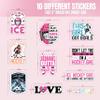 10pcs Ice Hockey Stickers Sheet Ice Hockey Lover Decals Hockey Party Sports Ball Gifts Vinyl Stickers Multiple Different Design, Waterproof, UV- Resistant (Ice Hockey Girl) view 2