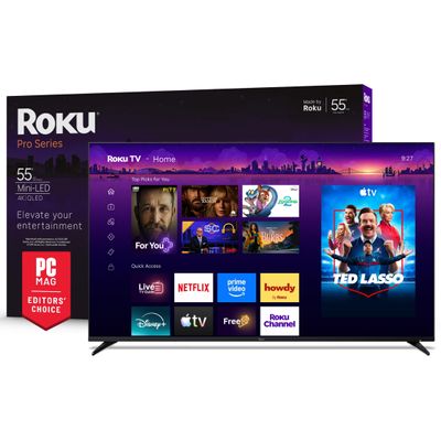 Roku 55-Inch Pro Series Smart TV - 4K QLED Mini-LED TV - RokuTV