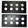 (2) Two Quad Gang Wall Plate Eight XLR Male/Female "D" BLACK Steel view 2