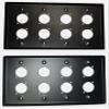 (2) Two Quad Gang Wall Plate Eight XLR Male/Female "D" BLACK Steel view 3