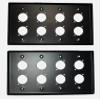 (2) Two Quad Gang Wall Plate Eight XLR Male/Female "D" BLACK Steel view 4