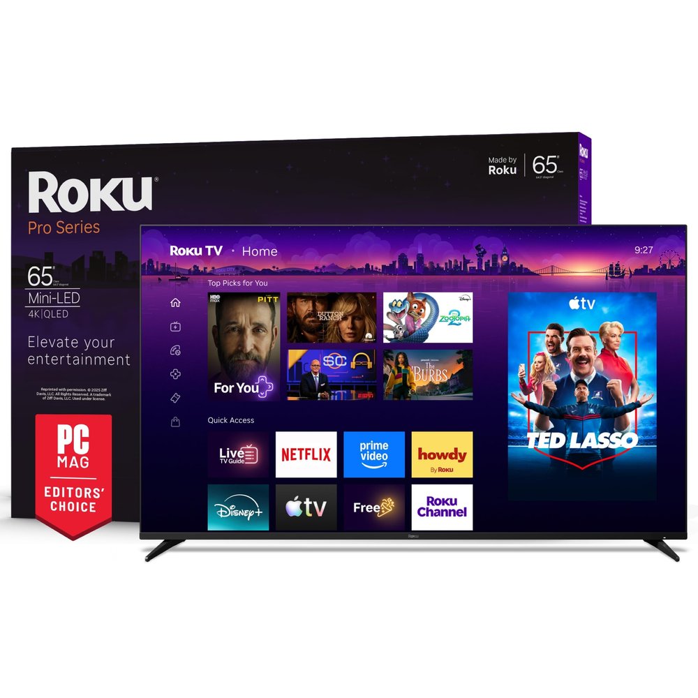 Roku 65-Inch Pro Series Smart TV - 4K QLED Mini-LED TV - RokuTV