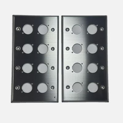 (2) Two Quad Gang Wall Plate Eight XLR Male/Female "D" Stainless Steel