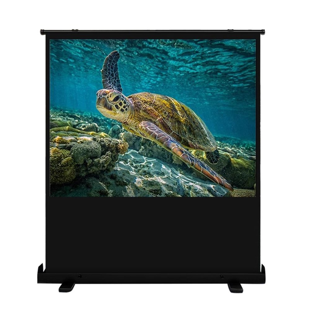 60 Inch Projector Screen Manual Floor Pull Up 72 Inch 4:3 16:9 4K HD Screen Portable Folding Stand Adjustable Movie Screen Height for Home Office Classroom Outdoor(72inch(16:9))