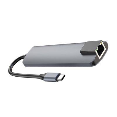 Gadpiparty Type-c Adapter Hub with Pd Charging Port USB for Laptop Compact and Network Hub No Drivers Required for Access