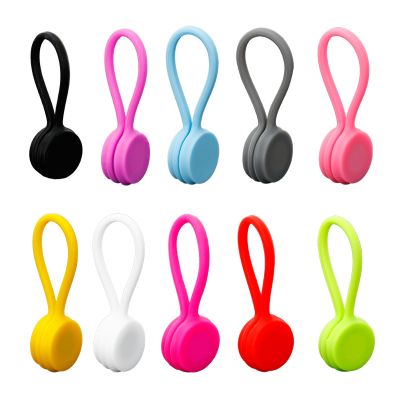10Pcs Magnetic Cable Ties, Silicone Magnetic Cable Clips, Reusable Magnetic Cable Ties for Cord Organizers