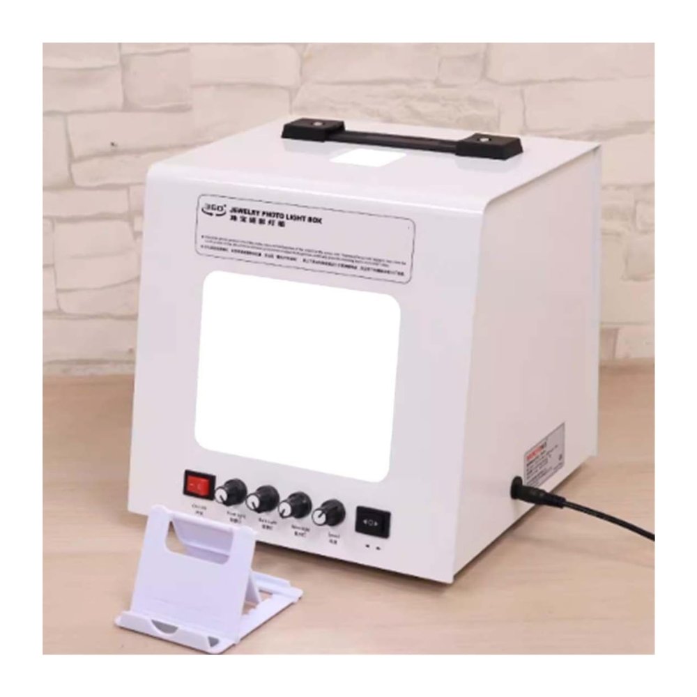 Lbxlhr Portable Mini Photo Studio Photography Light Box Softbox, with 360 Electric Turntable,3000-5500k Color Temperature Adjustable, for Jewelry Photography Video(TB200)