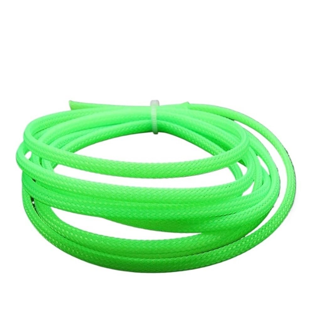 wewey 2M PET Braid Sleeving, 2/4/6/8/10/12/14/16/20/25/30/40mm High Density Wire, Wrap Sheath Protection Cable Sleeve(Fluorescent-Green,16mm)