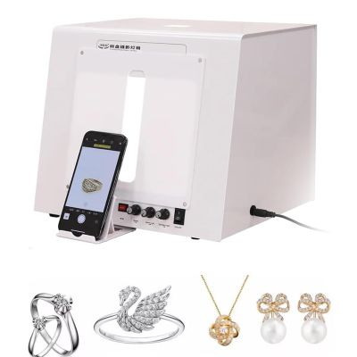 Photo Studio Light Box, Dimmable Jewelry Shooting Tent Softbox, Smart Photography Turntable 20/30cm,for Jewelry Photography Video 3D Scanning,30cm