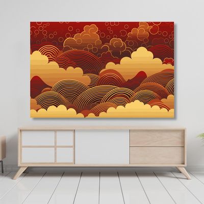 Indoor TV Dust Cover 19-100inch Art TV Cover Japanese Luxury Waterproof Screen Protector Cover Bedroom Living Room Decoration(Size:80IN(W187xH110CM),Color:B)