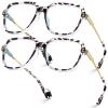 VISOONE 2 Pack Oversized Blue Light Blocking Glasses with Chic Square TR90 Frame and Metal Temple for Women Men REMY view 1