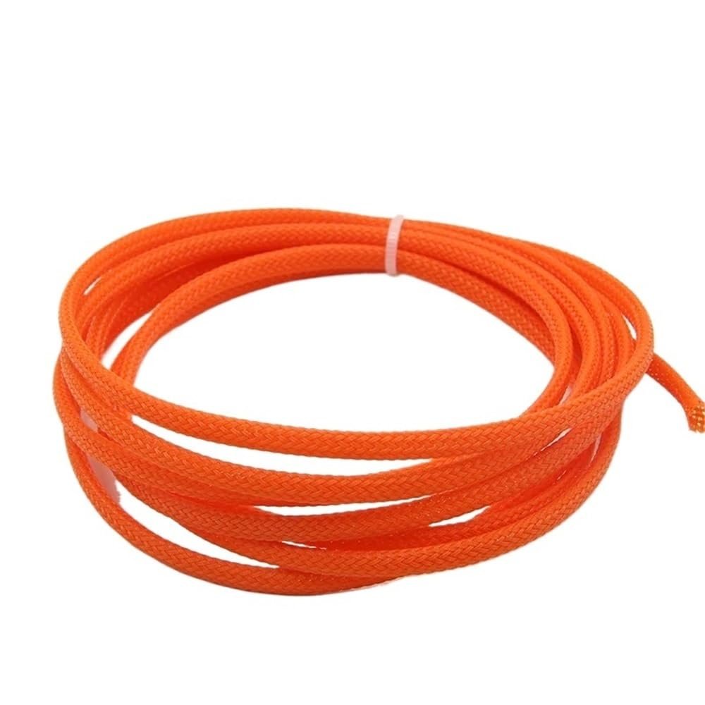 wewey 2M PET Braid Sleeving, 2/4/6/8/10/12/14/16/20/25/30/40mm High Density Wire, Wrap Sheath Protection Cable Sleeve(Orange,8mm)