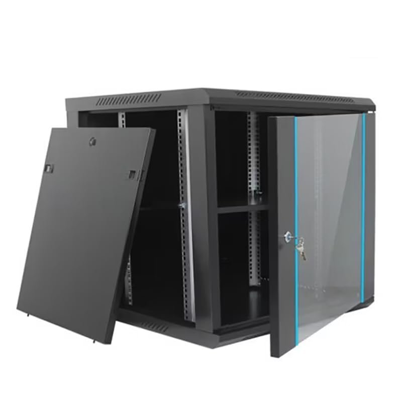 6U550*400 * 300mmChengyang, Cold Rolled Steel, Black Network Cabinet
