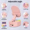AKLLCCR Wireless Induction Audio Bluetooth Speaker 5in1 Phone Holder Emergency Rechargeable (3000mAh) with Colorful Ambient Light 300 Foldable for Tablet iPhone Android, Womens Birthday Gifts(Pink) view 3