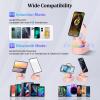 AKLLCCR Wireless Induction Audio Bluetooth Speaker 5in1 Phone Holder Emergency Rechargeable (3000mAh) with Colorful Ambient Light 300 Foldable for Tablet iPhone Android, Womens Birthday Gifts(Pink) view 4