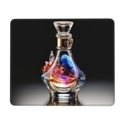 Perfume Bottle Mousepad with Anti-fray Stitching, Comfortable Gaming Mousepad with Non-Slip Rubber Base, Waterproof Computer Mousemat Washable Mousepads for Laptop 8.3 x 10.3 in