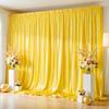 10x10ft Yellow Gold Glitter Backdrop Curtain for Parties, Wrinkle Free Satin Photo Backdrop Drapes 2 Panels 5x10FT Shimmer Back Drop Cloth for Wedding Birthday Stage Photography Background view 1