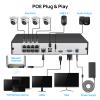 VIKYLIN 4K Poe Security Camera System, 4K 8CH PoE NVR, 4pcs x 6-Megapixel Turret Poe Cameras, Smart Human Vehicle Detection, F1.0 Full Color Night Vision, Two Way Audio, No HDD view 2