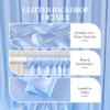 10x10 ft Blue Glitter Backdrop Curtain for Parties, Wrinkle Free Glitter Photo Backdrop Drapes 2 Panels 5x10FT Shimmer Back Drop Cloth for Baby Sower Wedding Birthday Photography Background Decor view 2