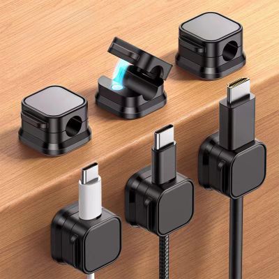 6 Pack Magnetic Cable Clip, Wires Phone USB Charger Cable Holders Keepers Organizer, Desk Cable Management Clips, for Desktop, Nightstand Desk, Car, Phone, Office Accessory, Home Decor