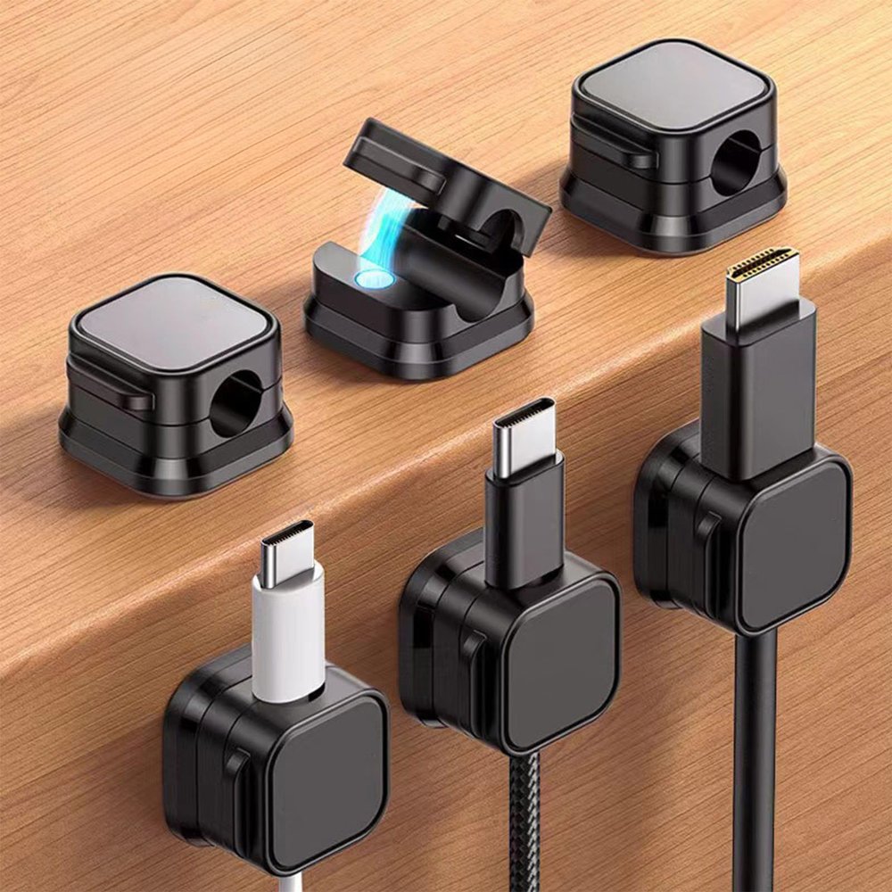 6 Pack Magnetic Cable Clip, Wires Phone USB Charger Cable Holders Keepers Organizer, Desk Cable Management Clips, for Desktop, Nightstand Desk, Car, Phone, Office Accessory, Home Decor