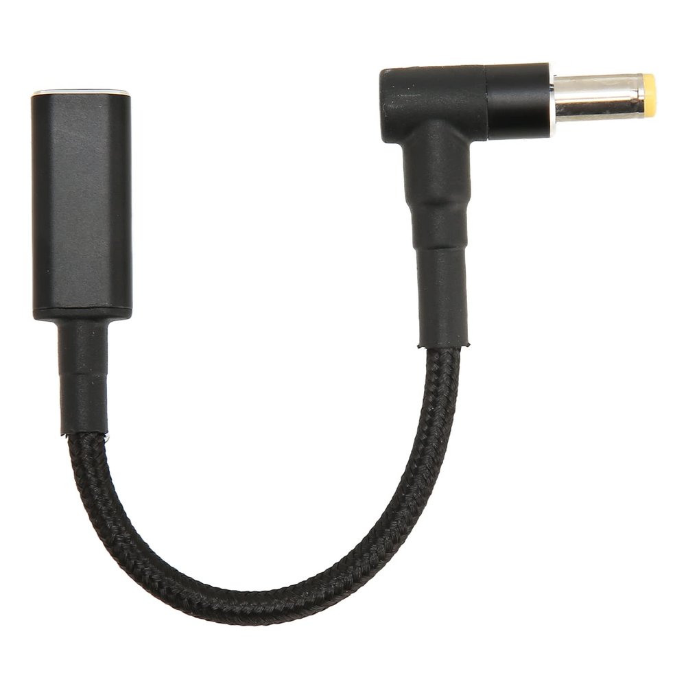 100W USB C to DC 5.5x2.5mm Adapter, Mark Chipset, Aluminium Alloy and Nylon Knitted, Portable for Traveling, USB C to 5.5x2.5mm Adapter, for Laptop