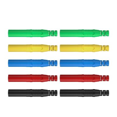 10pcs 4mm Shrouded Banana Solder in line Assembly Test Leads Electrical connectors J.10041(5 Red 5 Black)