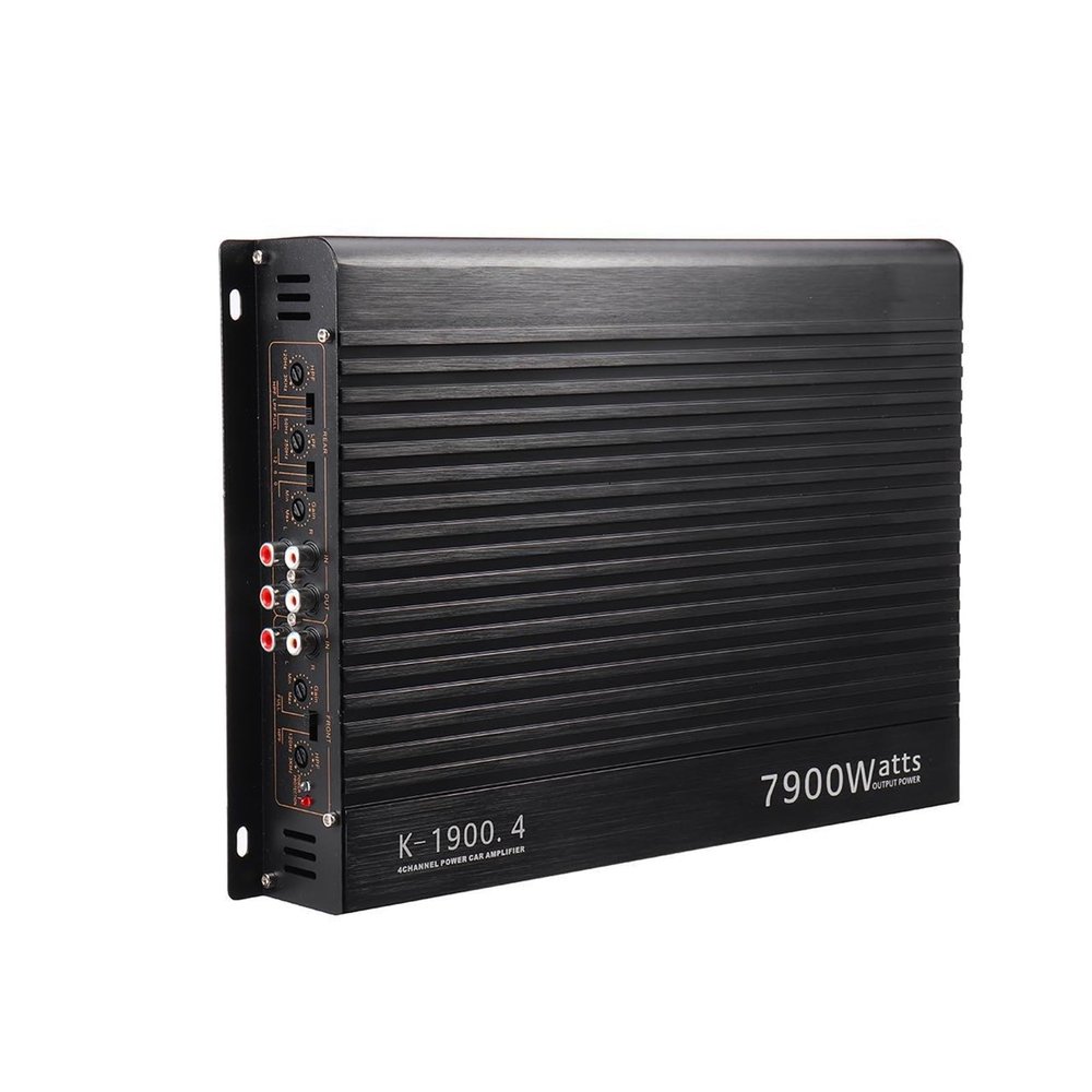 12V 4-Channel 7900W Car Amplifier with Passive Subwoofer Support, Aluminum Alloy Design for Powerful Stereo Sound