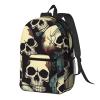 BGSHJVF Skull Skeleton Print Stylish Travel Backpack,Large Capacity Laptop Bag,Suitable For Work,Travel And Gym view 2