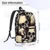 BGSHJVF Skull Skeleton Print Stylish Travel Backpack,Large Capacity Laptop Bag,Suitable For Work,Travel And Gym view 4