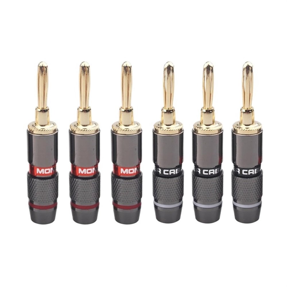 10/40/200pcs Gold Plated Pure Copper Banana Plugs Adapter Speaker Screw Speaker Connectors Audio(10Pcs (5Pairs))