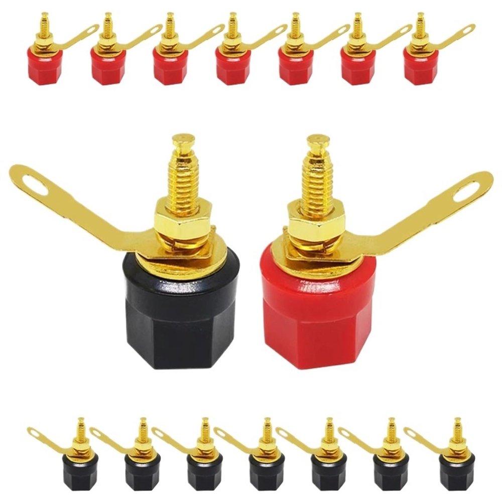 20/80/200pcs 4mm Gold Plated Amplifier Speaker Binding Post Banana Speaker Terminal Binding Post for Connector(20 Black)