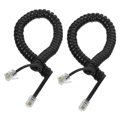 Gadpiparty 2pcs Coiled Telephone Cords Flexible and Durable Landline Phone Cords Stable Signal Transmission for Home Office Use Prevents Clutter and Tangles