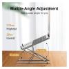 ADPVRLUQ Aluminum 9-Layer Dual Adjustable Height Vertical Folding Raised Layer Laptop Stand(Silvery) view 2