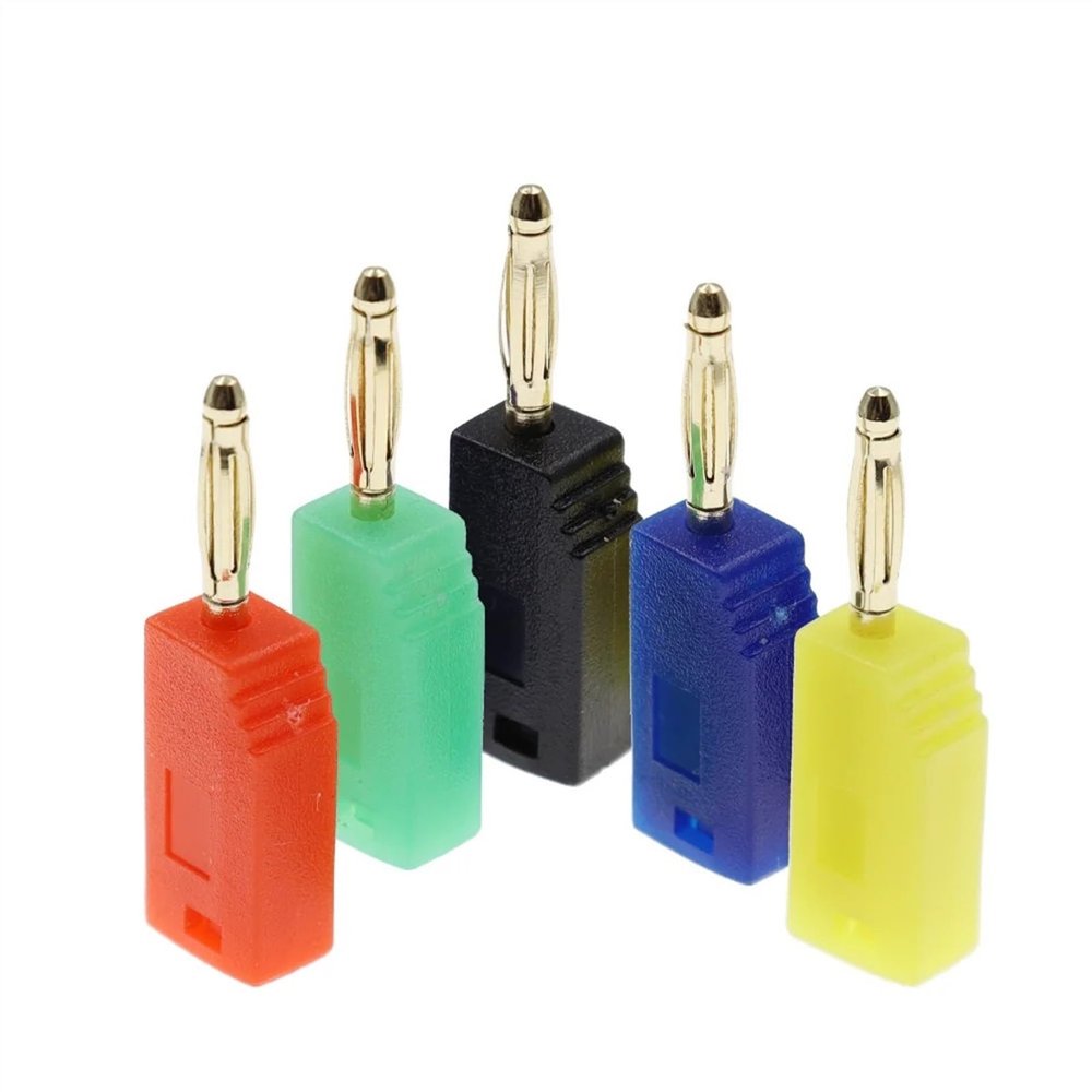 100PCS 2MM Male Retractable Tube Stackable Banana Wire Solder Connector(Black)